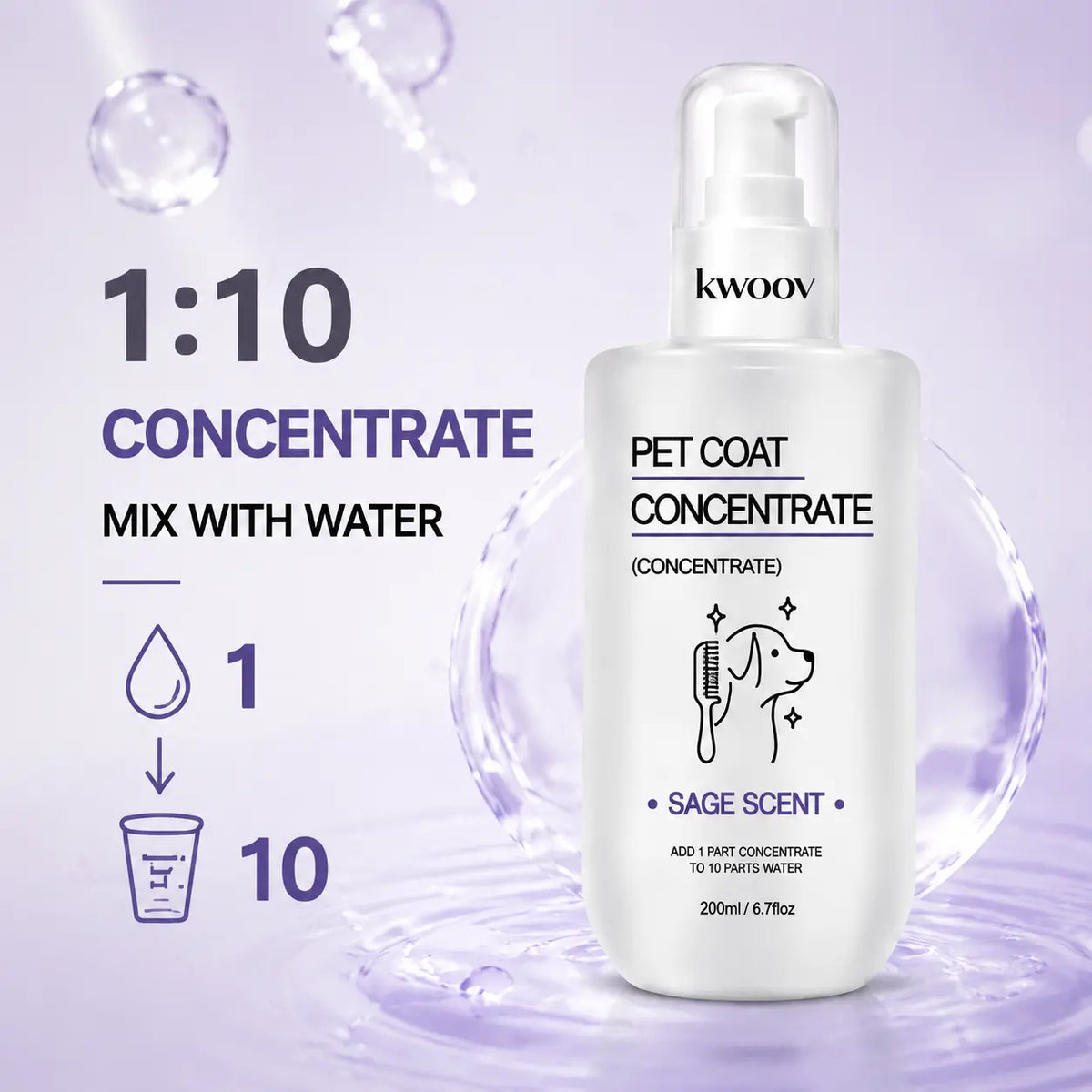 Stop Bathing Your Pet so Often – Waterless Concentrated Dog Grooming Spray with Silk Protein & Keratin, No-Rinse Coat Conditioner That Refreshes Fur, Softens Coat and Helps Eliminate Odors, Makes 67.6 Fl Oz