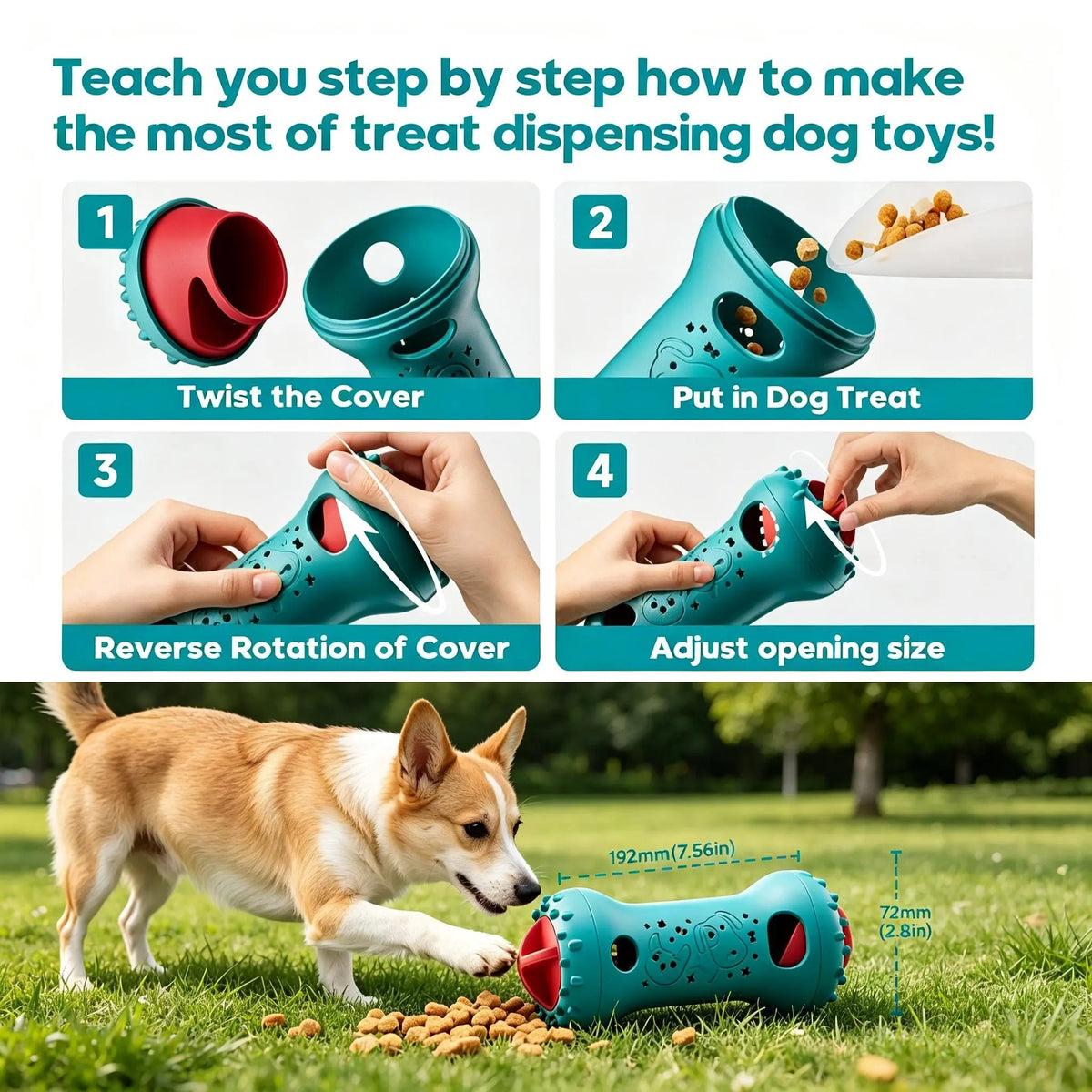 Interactive Treat Dispensing Puzzle Toy for Dogs and Cats - Enrichment and IQ Training for Enhanced Mental Stimulation