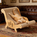 2-In-1 Sisal Fiber Cat Scratcher with Hammock & Lounge Chair, No Shedding, Breathable, Durable All-Season Use Cat Bed for Claw Sharpening & Rest