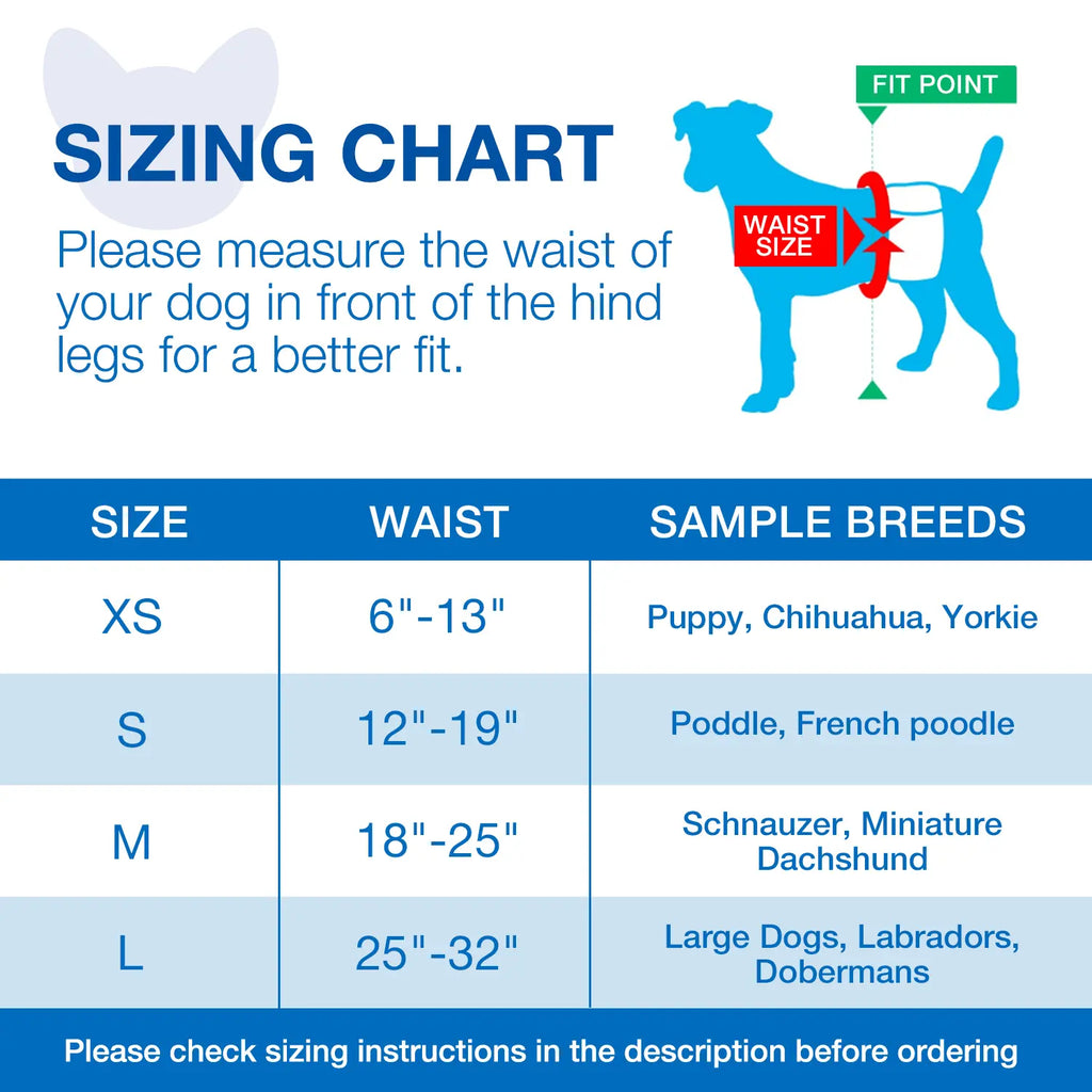 【Sohochic】 Dono Disposable Male Dog Wraps - Multi-Size (Including Small) Dog Diapers with Elastic Waistband, Fasteners, Wider Belly Bands, Thicker Core, Super Absorbent, Leak-Proof Fit for Travel, Excitable Urination (Many Uses, No Mess)