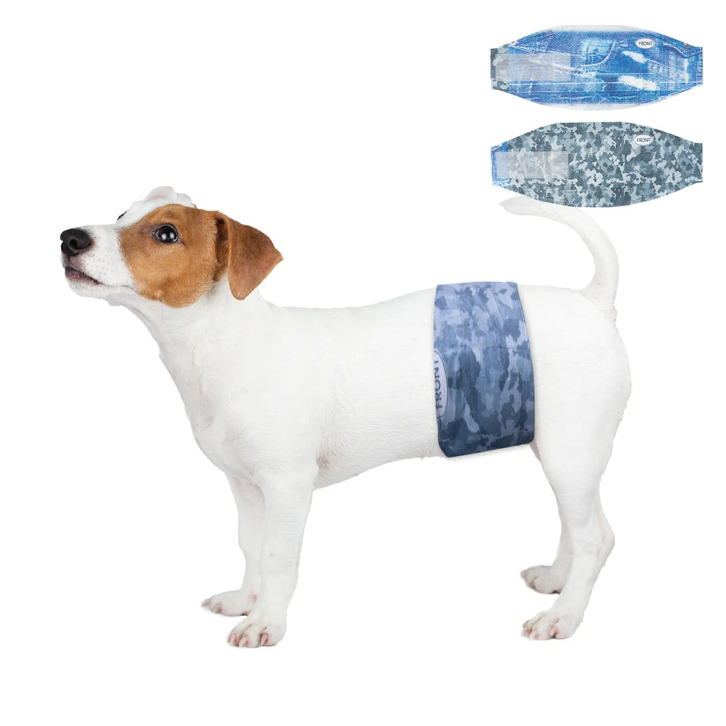 【Sohochic】 Dono Disposable Male Dog Wraps - Multi-Size (Including Small) Dog Diapers with Elastic Waistband, Fasteners, Wider Belly Bands, Thicker Core, Super Absorbent, Leak-Proof Fit for Travel, Excitable Urination (Many Uses, No Mess)