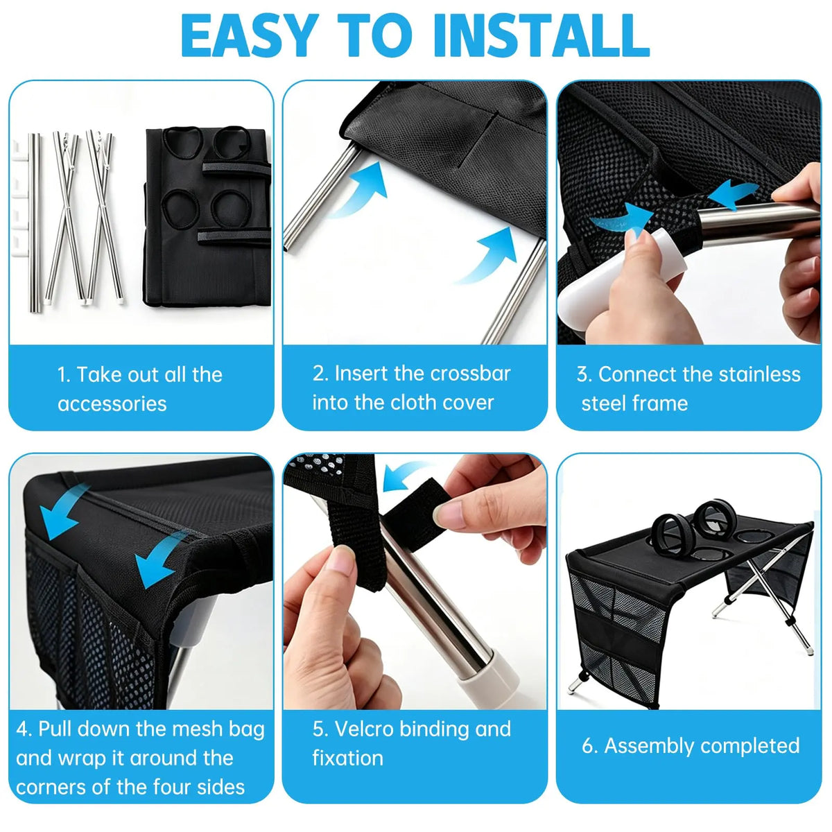 Pet Grooming Hammock for Small Dogs & Cats (Under 22 Lbs) - Stainless Steel Stand, Foldable Joint Protection Restraint Tool for Grooming Table Nail Trimming, Bathing Care