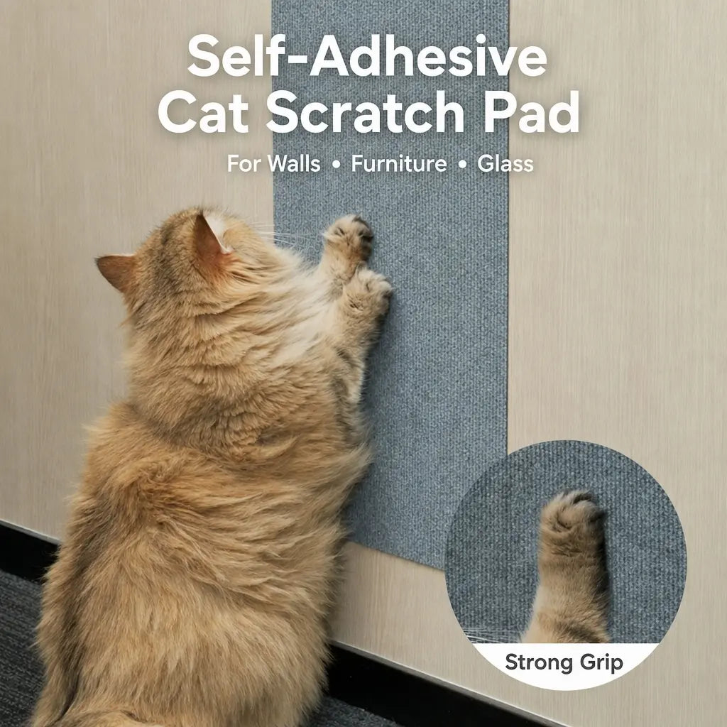 Cat Scratch Protector for Furniture - 11.85" x 39.3" Easy Installation Anti-Scratch Sticky Pad, Iridescent Stained Glass Decorative Film for Leather Couch Arms and Corners, Sohochic