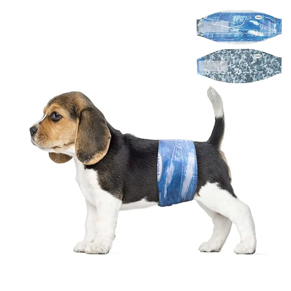 【Sohochic】 Dono Disposable Male Dog Wraps - Multi-Size (Including Small) Dog Diapers with Elastic Waistband, Fasteners, Wider Belly Bands, Thicker Core, Super Absorbent, Leak-Proof Fit for Travel, Excitable Urination (Many Uses, No Mess)