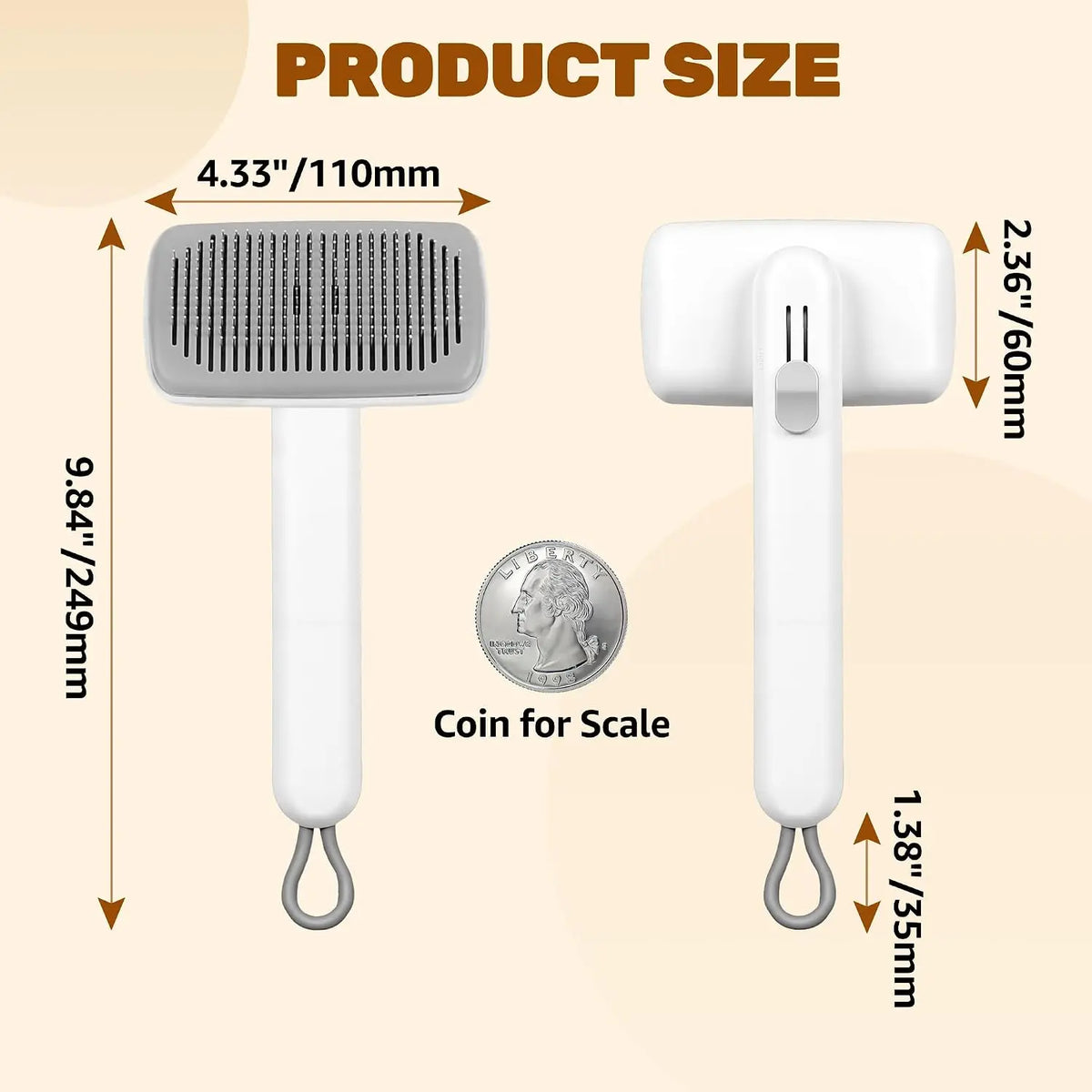 Dog & Cat Self-Cleaning Deshedding Slicker Comb - Universal 1-Click Release Brush for Shed Control, Easy Clean, No Hair Picking